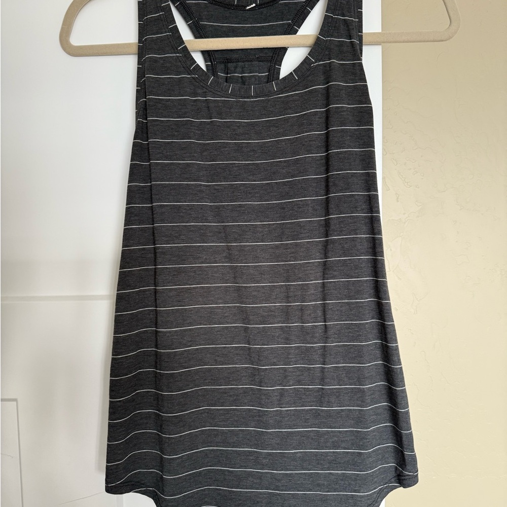 lululemon athletica Love Tank Pleated Gray Striped